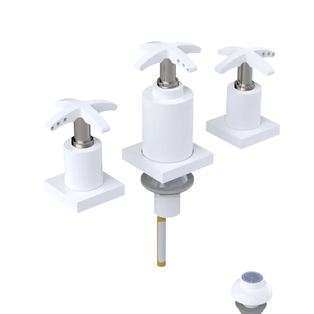 Rubinet Bidet Fitting with Spray, Diverter, and Vacuum Breaker (less drain) White