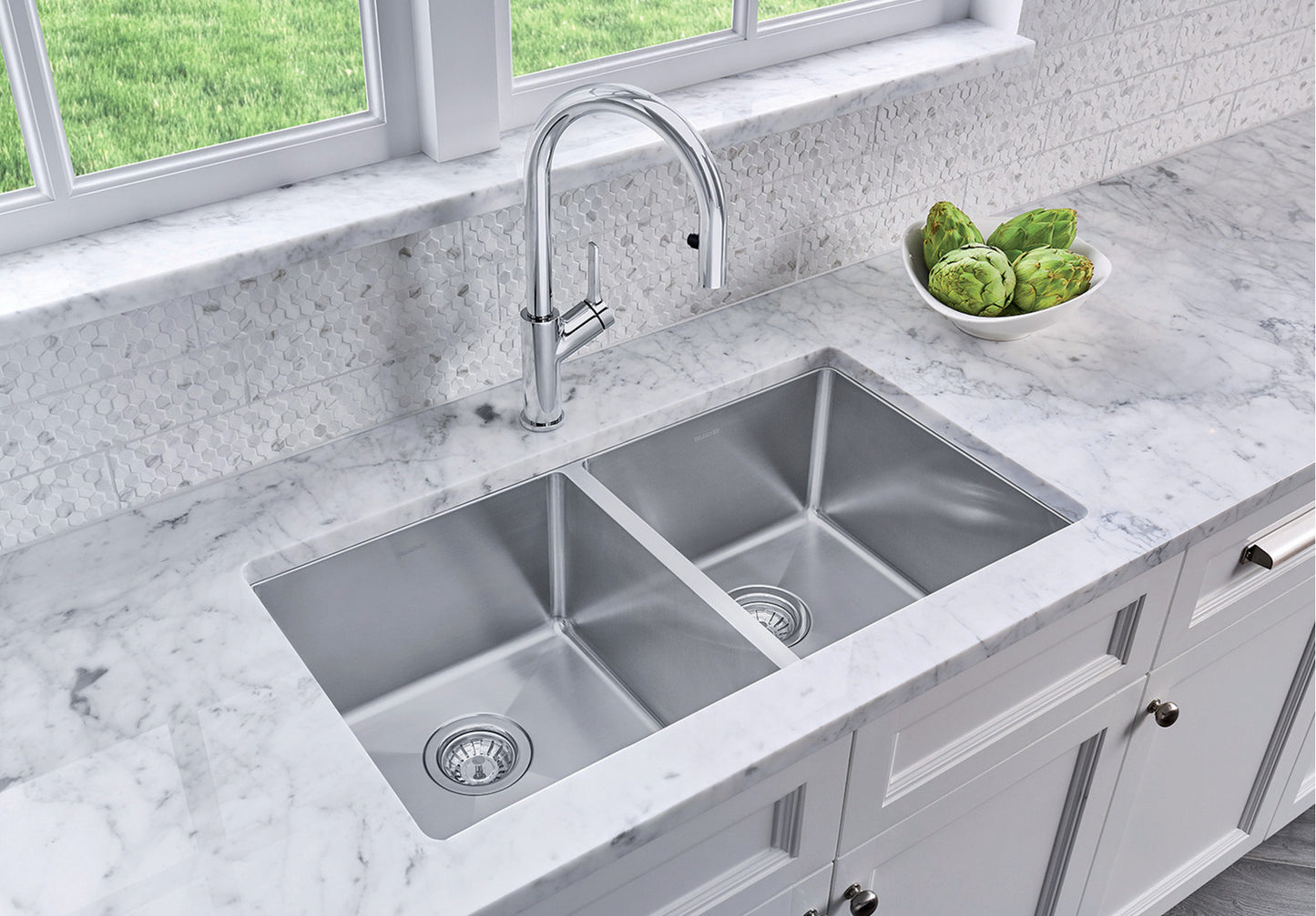 Blanco Quatrus 31.5" x 17.5" R15 U 2 Stainless Steel Kitchen Sinks