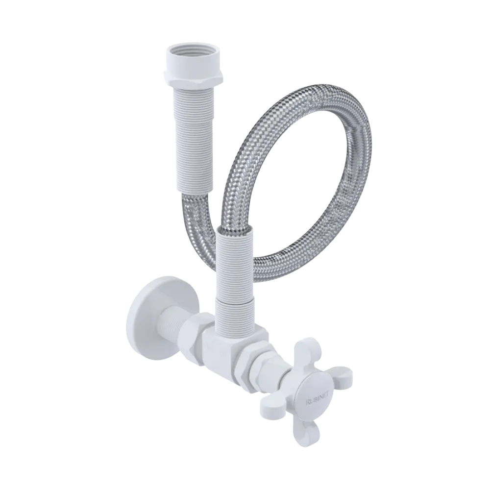 Rubinet Exposed Supply Kit (classic) x2 Matt White