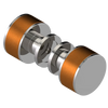 Rubinet Shower Door Knob (set) Polished Nickel