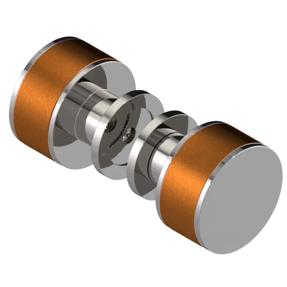 Rubinet Shower Door Knob (set) Polished Nickel