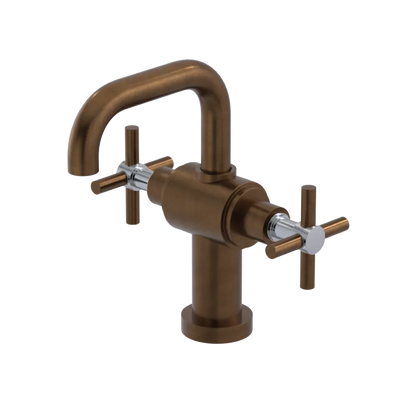 Rubinet Single Hole Dual Handle Lav. Set. (less drain) Tuscan Brass