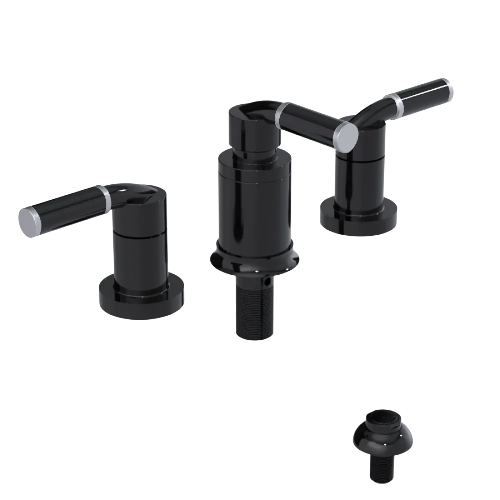 Rubinet Bidet Fitting with Spray, Diverter, and Vacuum Breaker (less drain) Black