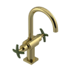 Rubinet Single Hole Dual Handle Lav. Set. (less drain) Natural Brass