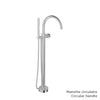 Baril Floor-mounted tub filler with hand shower (without handle)