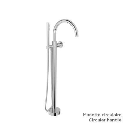 Baril Floor-mounted tub filler with hand shower (without handle)