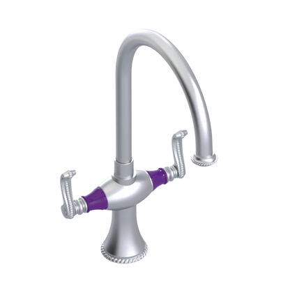 Rubinet Two Handle Single Hole Kitchen Set Satin Chrome