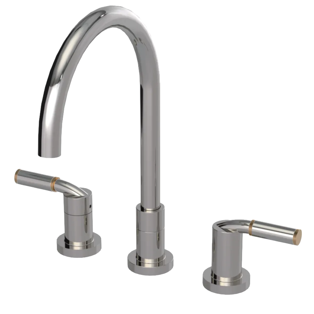 Rubinet Widespread Kitchen Set Polished Nickel