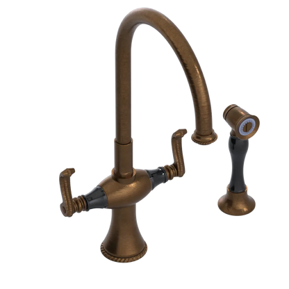 Rubinet Two Handle Single Hole Kitchen Set with Hand Spray Oil Rubbed Bronze