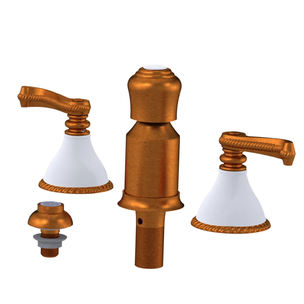 Rubinet Bidet Fitting with Spray, Diverter, and Vacum Breaker (Less Drain) Antique Copper Matt