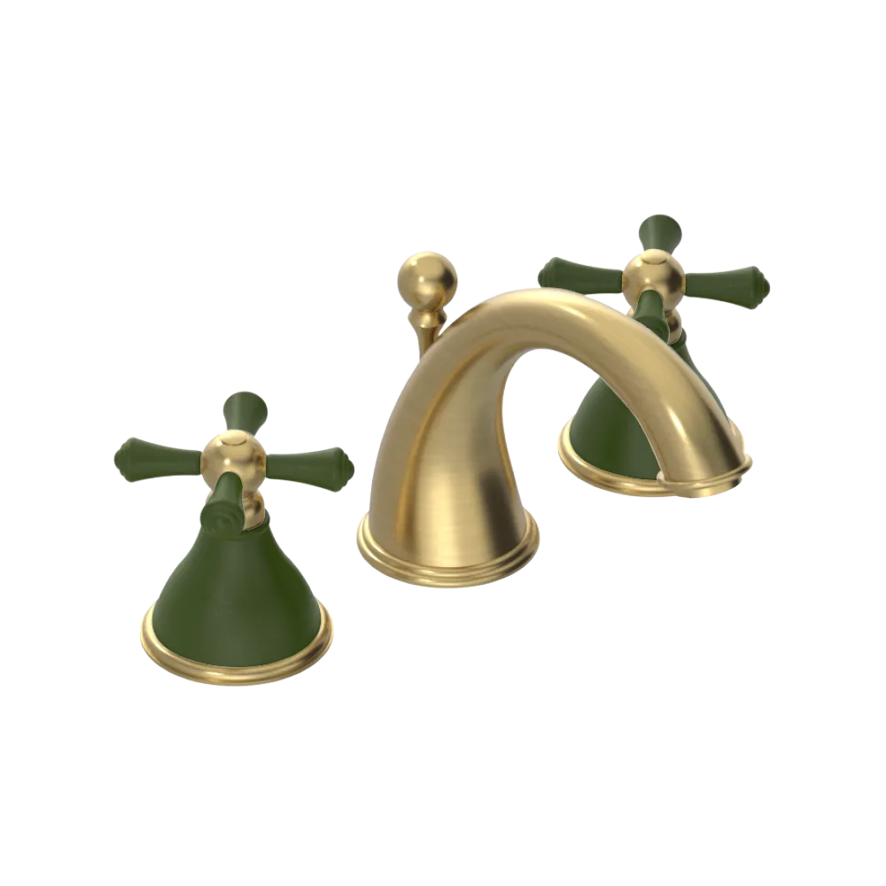 Rubinet Widespread Lav. Set. (less drain) Satin Brass