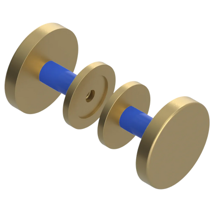 Rubinet Shower Door Knob (set) Satin Brass