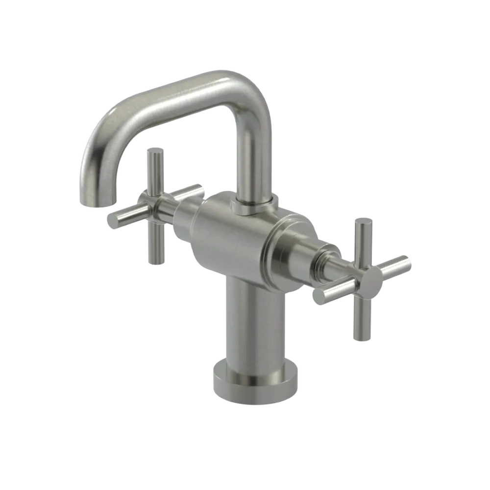 Rubinet Single Hole Dual Handle Lav. Set. (less drain) Satin Nickel