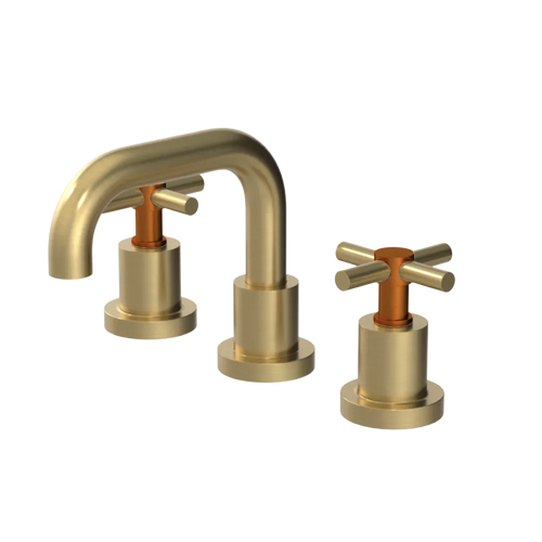 Rubinet Widespread Lav. Set. (less drain) Satin Brass