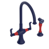 Rubinet Two Handle Single Hole Kitchen Set with Hand Spray Midnight Blue