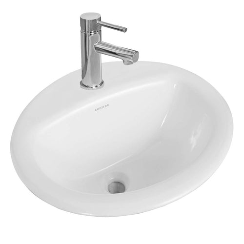 Contac Cailyn Drop-In Sink – 4110BRW-SO – Single Hole with Sealed Overflow