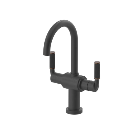 Rubinet Single Hole Dual Handle Lav. Set. (less drain) Matt Black