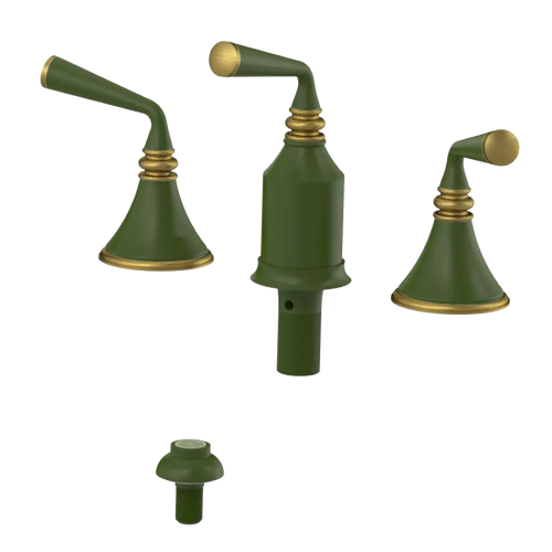 Rubinet Bidet Fitting with Spray, Diverter, and Vacum Breaker (Less Drain) Green Envy