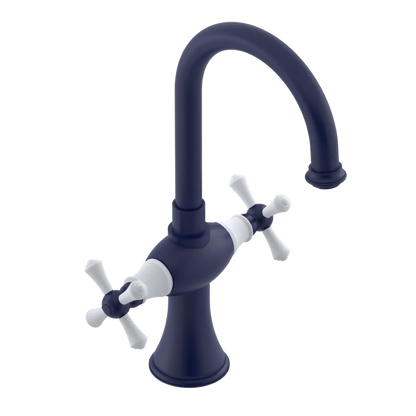 Rubinet Single Hole Dual Handle Lav. Set. (less drain) Midnight Blue