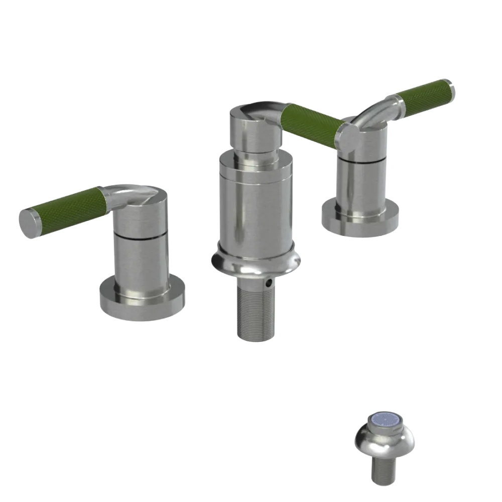 Rubinet Bidet Fitting with Spray, Diverter, and Vacum Breaker (Less Drain) Satin Nickel