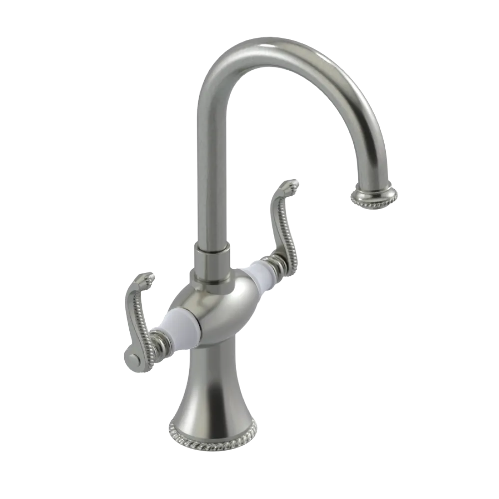 Rubinet Single Hole Dual Handle Lav. Set. (less drain) Satin Nickel