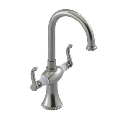 Rubinet Single Hole Dual Handle Lav. Set. (less drain) Satin Nickel