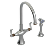 Rubinet Two Handle Single Hole Kitchen Set with Hand Spray Satin Nickel