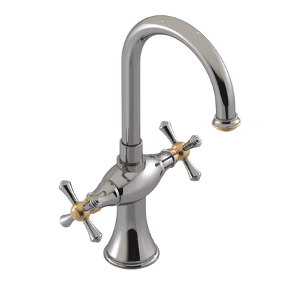 Rubinet Single Hole Dual Handle Lav. Set. (less drain) Polished Nickel