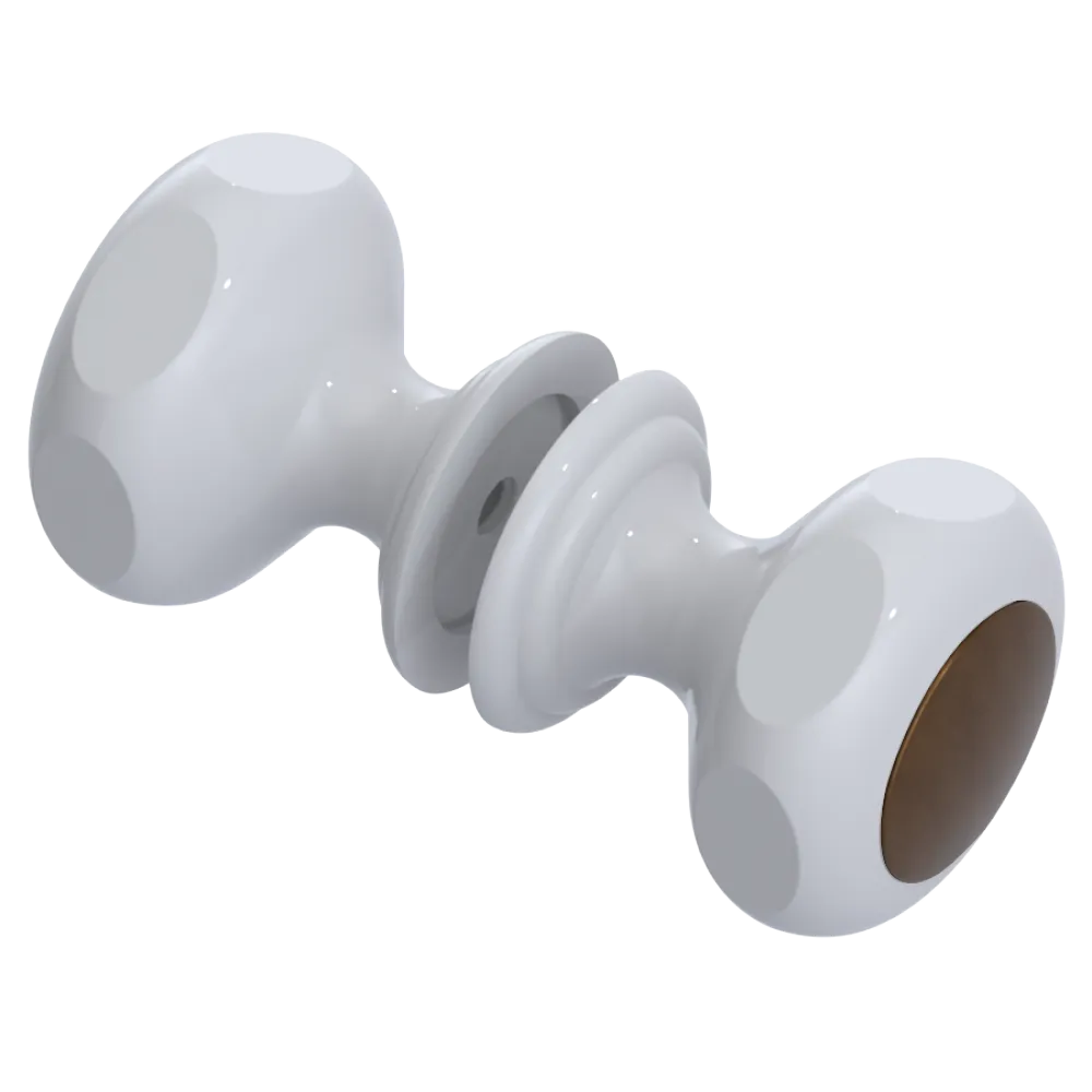 Rubinet Shower Door Knob (set) White