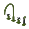 Rubinet Widespread Kitchen Set with Hand Spray Green Envy