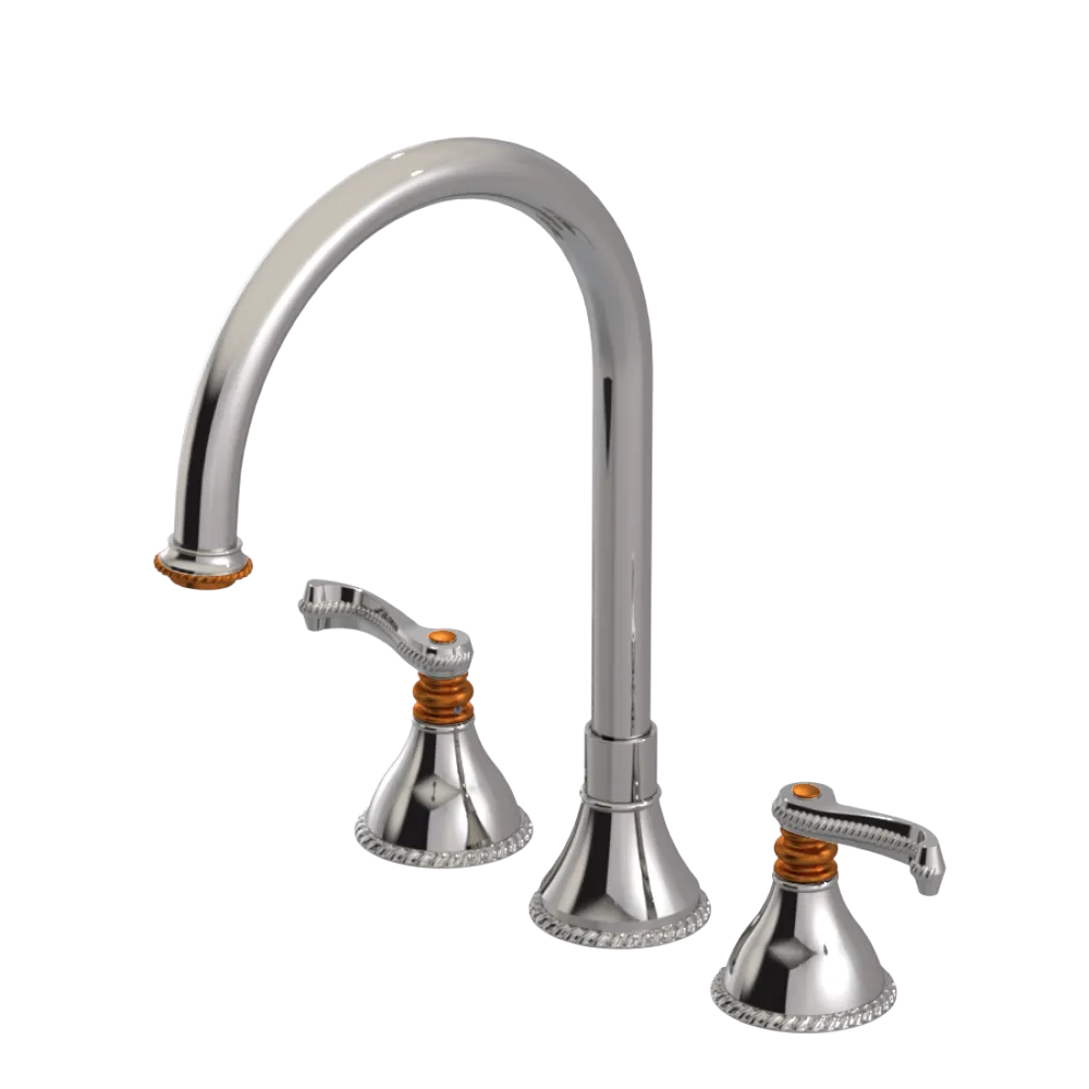 Rubinet Widespread Kitchen Set Polished Nickel