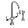 Rubinet Two Handle Single Hole Kitchen Set with Hand Spray Satin Nickel