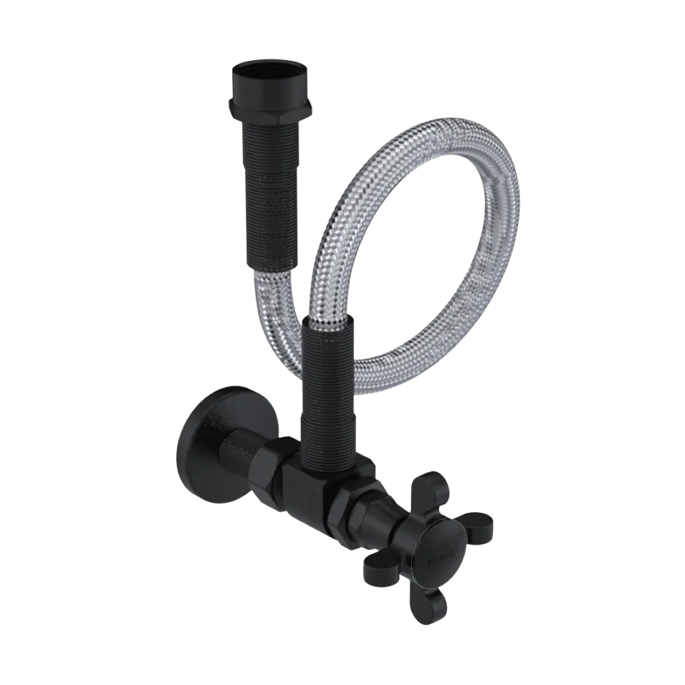 Rubinet Exposed Supply Kit (classic) x2 Matt Black