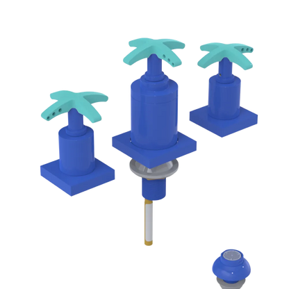 Rubinet Bidet Fitting with Spray, Diverter, and Vacuum Breaker (less drain) Blu Jean