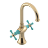 Rubinet Single Hole Dual Handle Lav. Set. (less drain) Gold