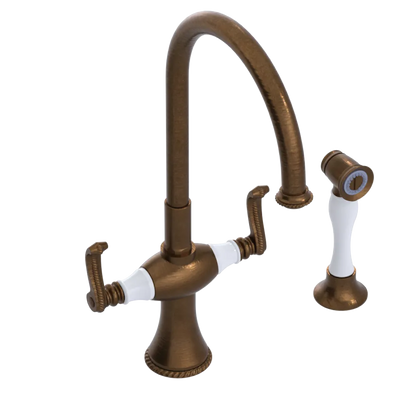 Rubinet Two Handle Single Hole Kitchen Set with Hand Spray Oil Rubbed Bronze