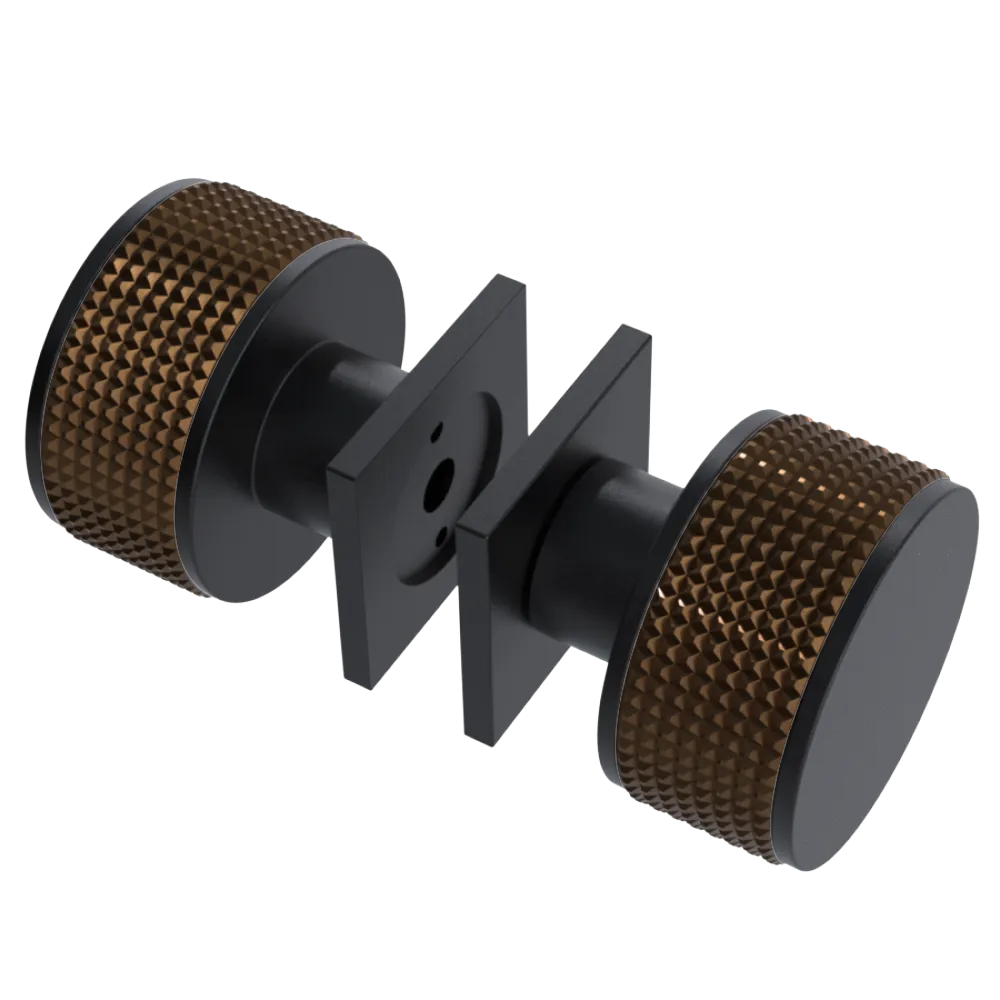 Rubinet Shower Door Knob (set) Matt Black