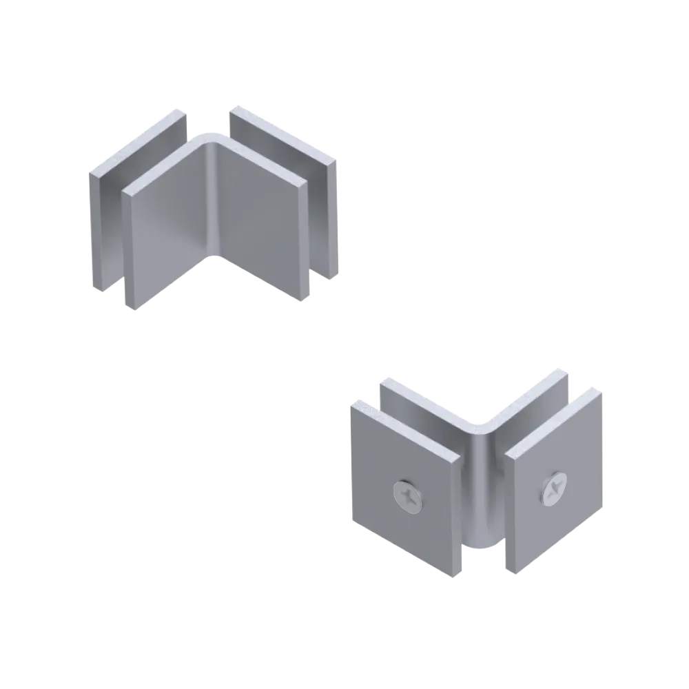 Rubinet 90 Glass to Glass Open Face Satin Chrome