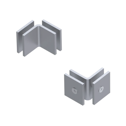 Rubinet 90 Glass to Glass Open Face Satin Chrome