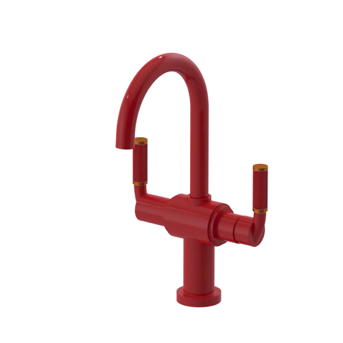 Rubinet Single Hole Dual Handle Lav. Set. (less drain) Red