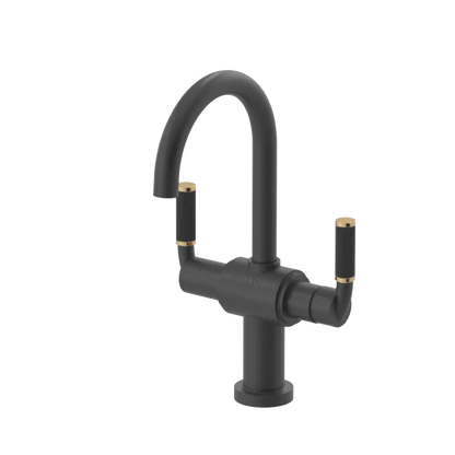 Rubinet Single Hole Dual Handle Lav. Set. (less drain) Matt Black