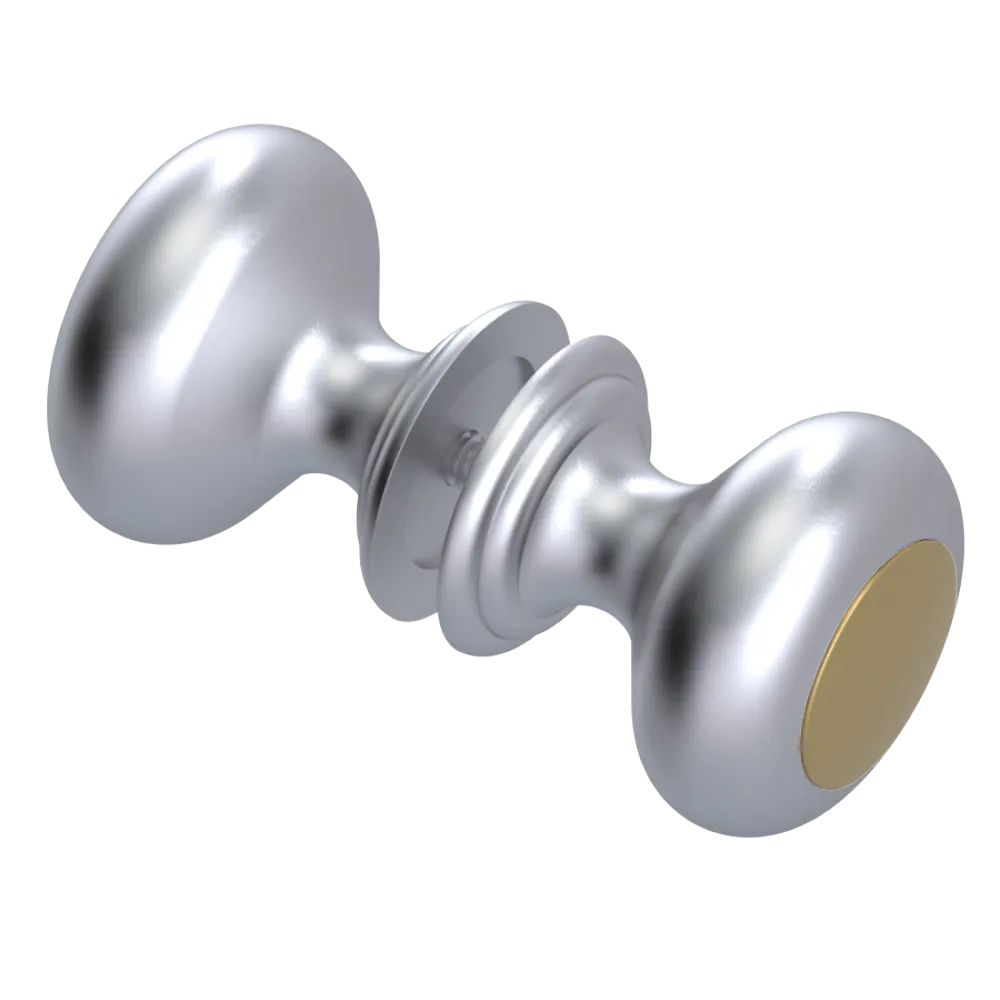 Rubinet Shower Door Knob (set) Satin Chrome