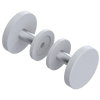 Rubinet Shower Door Knob (set) White