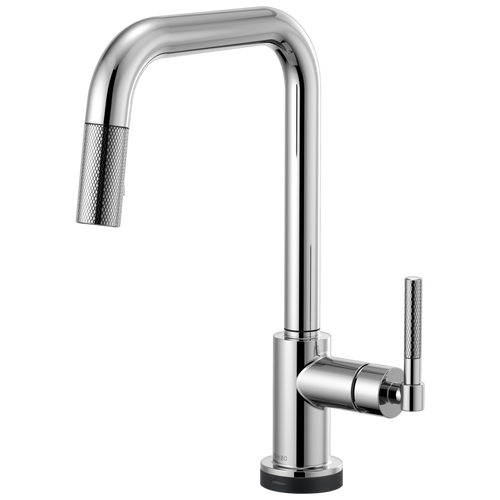Brizo Smarttouch Pull Down Kitchen Faucet With Square Spout And Knurled Handle