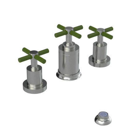 Rubinet Bidet Fitting with Spray, Diverter, and Vacuum Breaker (less drain) Satin Nickel