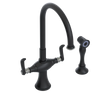 Rubinet Two Handle Single Hole Kitchen Set with Hand Spray Matt Black