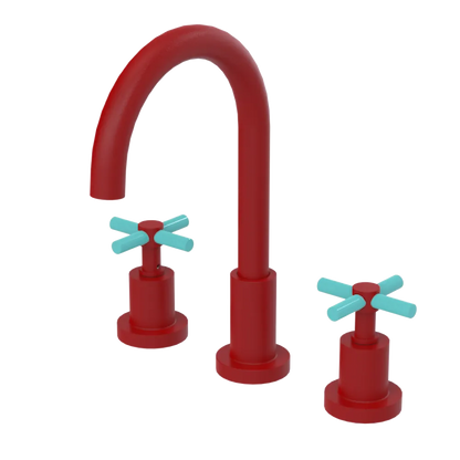 Rubinet Widespread Kitchen Set with LaSalle Spout Maroon
