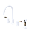 Rubinet Widespread Kitchen Set with Hand Spray Matt White