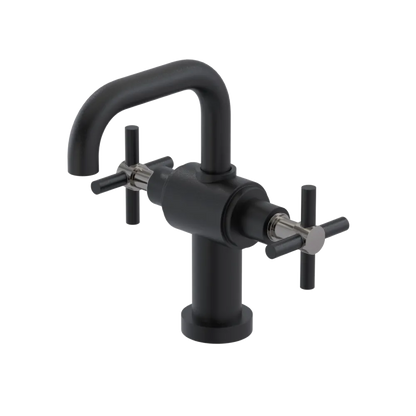 Rubinet Single Hole Dual Handle Lav. Set. (less drain) Matt Black