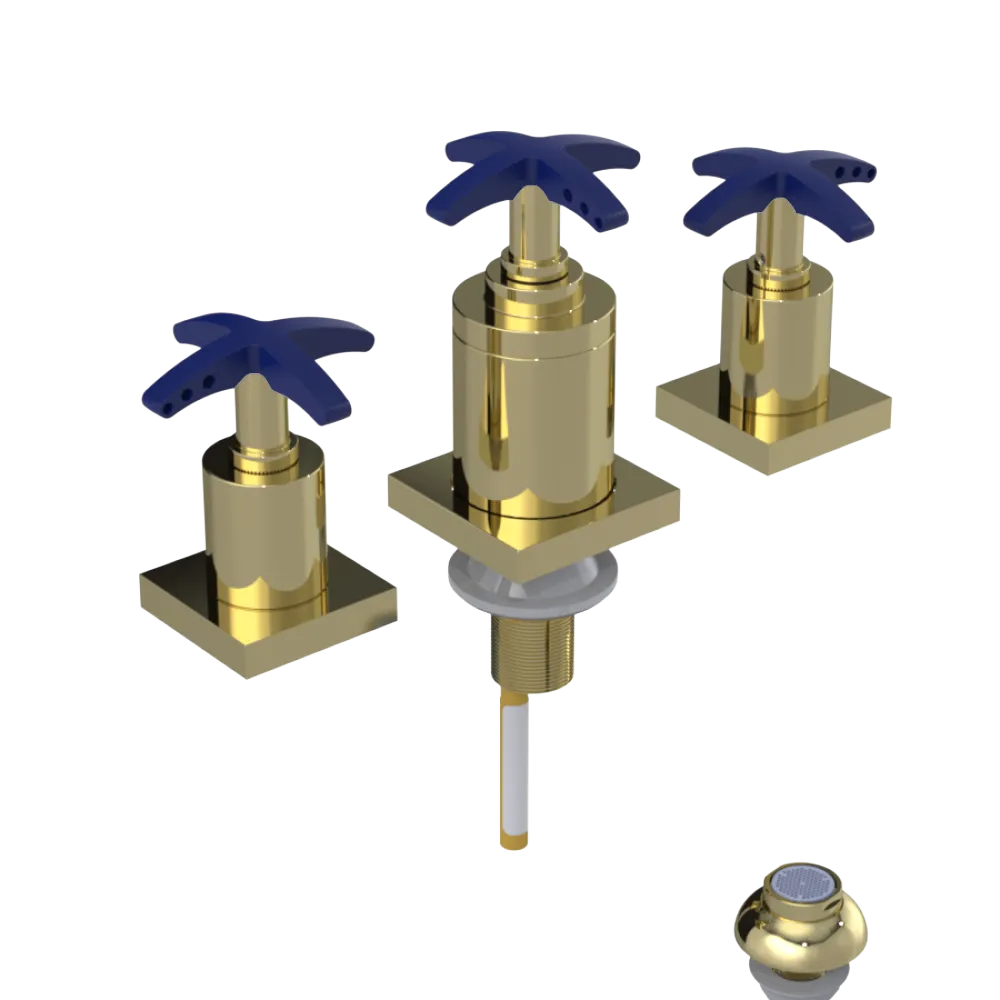 Rubinet Bidet Fitting with Spray, Diverter, and Vacuum Breaker (less drain) Gold